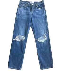 Levi’s Low Pro Straight Jeans Womens Baggy Distressed Mid Rise Y2K 90s Size 28